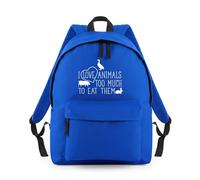 Shopagift I Love Animals Too Much To Eat Them Vegetarian Backpack Rucksack 18 Litres Capacity - 42cm x 31cm x 21cm