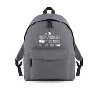 Shopagift I Love Animals Too Much To Eat Them Vegetarian Backpack Rucksack 18 Litres Capacity - 42cm x 31cm x 21cm