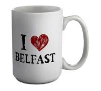 Shopagift I Love Belfast Mug Northern Ireland White 15oz Large Ceramic Cup