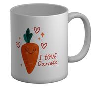 Shopagift I Love Carrots Funny Veggie Vegetable Carrot Day Mug White 11oz Large Ceramic Cup
