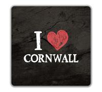 Shopagift I Love Cornwall 2 Pack Coasters Coastlines Cornish Pasties - 9cm x 9cm