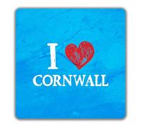 Shopagift I Love Cornwall 2 Pack Coasters Coastlines Cornish Pasties - 9cm x 9cm