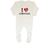 Shopagift I Love Cornwall Baby Romper Coastlines Cornish Pasties Boys Girls White