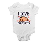 Shopagift I Love Croissants Baby Grow Vest Baker Bread Baking Lover Bodysuit Boys Girls