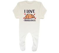 Shopagift I Love Croissants Baby Romper Baker Bread Baking Lover Boys Girls White