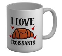 Shopagift I Love Croissants Mug Baker Bread Baking Lover White 11oz Large Ceramic Cup