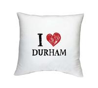 Shopagift I Love Durham Cushion Cover North East England Historic City Bedroom Lounge Accessory - 40cm x 40cm