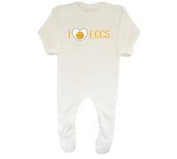 Shopagift I Love Eggs Baby Grow Romper Suit Foodie Poached Omellete Fried Scrambled Boys Girls White