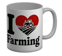Shopagift I Love Farming Funny Farm Farmer Mug White 11oz Large Ceramic Cup