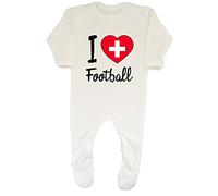 Shopagift I Love Football - Switzerland Baby Romper White