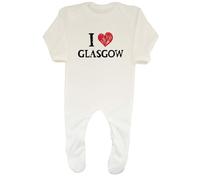 Shopagift I Love Glasgow Baby Grow Romper Suit Scottish Scotland Architecture Boys Girls White