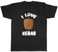 Shopagift I Love Kebab Mens T-Shirt Doner Kebabs Night Out Tee Black