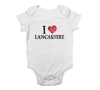 Shopagift I Love Lancashire Baby Grow Vest Preston Blackburn North West Bodysuit Boys Girls