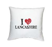 Shopagift I Love Lancashire Cushion Cover Preston Blackburn North West Bedroom Lounge Accessory - 40cm x 40cm