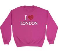 Shopagift I Love London Kids Sweatshirt Cultural Capital Finance World City Jumper Boys Girls Pink