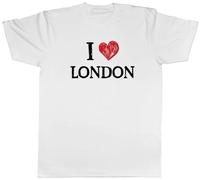 Shopagift I Love London Mens T-Shirt Cultural Capital Finance World City Tee White