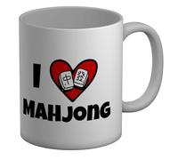 Shopagift I Love Mahjong Mug China Board Game Tiles White 11oz Large Ceramic Cup