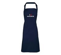 Shopagift I Love Manchester Apron Mens Womens Cooking BBQ Chef DIY Cook - Navy