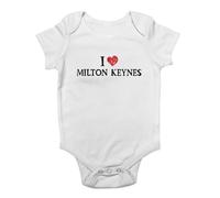 Shopagift I Love Milton Keynes Baby Grow Vest Roundabouts Green Buckinghamshire Bodysuit Boys Girls