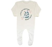 Shopagift I Love My Brother Beary Much Cute Panda Baby Romper White