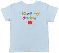 Shopagift I Love My Daddy Heart Childrens Kids T-Shirt Light Blue