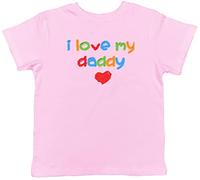 Shopagift I Love My Daddy Heart Childrens Kids T-Shirt Light Pink