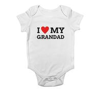 Shopagift I Love My Grandad Baby Grow Vest Grandpa Gramps Pops Bodysuit Gift White