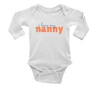 Shopagift I Love My Nanny Baby Grow Vest Bodysuit Love Heart Grandparents' Day Boys Girls L/S Gift White