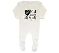 Shopagift I Love My Nanny Lots and Lots Baby Grow Romper Suit Gran Grandma Mother's Day Boys Girls White