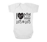 Shopagift I Love My Nanny Lots and Lots Cute Boys and Girls Baby Vest Bodysuit (0-3 Months, White)