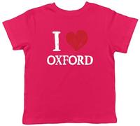 Shopagift I Love Oxford Kids T-Shirt University College Arts Science Childrens Tee Boys Girls Pink