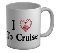 Shopagift I Love to Cruise Mug Vacation Ships Cruising Sea White 11oz Large Ceramic Cup