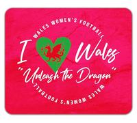 Shopagift I Love Wales Womens Football Unleash the Dragon Mouse Mat Pad 24cm x 19cm