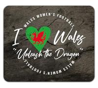 Shopagift I Love Wales Womens Football Unleash the Dragon Mouse Mat Pad 24cm x 19cm