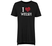 Shopagift I Love Welsh Women's Nightie Wales Cymru Dragon Cardiff Night Shirt Black