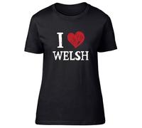 Shopagift I Love Welsh Womens T-Shirt Wales Cymru Dragon Cardiff Ladies Tee