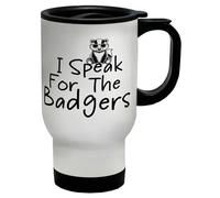 Shopagift I Speak for The Badgers Funny Joke Travel Mug Stainless Steel 14oz Cup