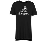 Shopagift I Speak for the Badgers Funny Joke Women's Nightie Night Shirt Black