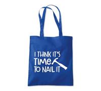 Shopagift I Think It's Time To Nail It Funny DIY Hammer Tote Shopping Beach Bag 10 Litres Capacity - 42cm x 38cm