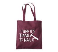 Shopagift I Think It's Time To Nail It Funny DIY Hammer Tote Shopping Beach Bag 10 Litres Capacity - 42cm x 38cm