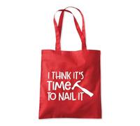 Shopagift I Think It's Time To Nail It Funny DIY Hammer Tote Shopping Beach Bag 10 Litres Capacity - 42cm x 38cm