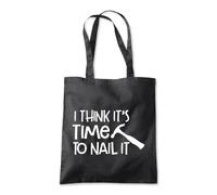 Shopagift I Think It's Time To Nail It Funny DIY Hammer Tote Shopping Beach Bag 10 Litres Capacity - 42cm x 38cm
