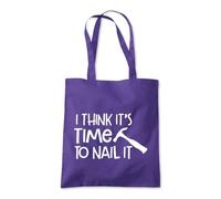 Shopagift I Think It's Time To Nail It Funny DIY Hammer Tote Shopping Beach Bag 10 Litres Capacity - 42cm x 38cm