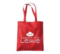 Shopagift I Want to Leave UFO Spaceship Aliens Tote Shopping Beach Bag 10 Litres Capacity - 42cm x 38cm