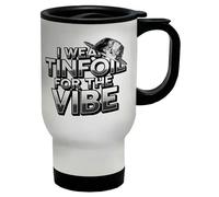 Shopagift I Wear Tinfoil for The Vibe 90's Rave Raving Travel Mug Stainless Steel 14oz Cup