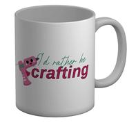 Shopagift I'd Rather be Crafting Mug Glue Scissors Creative DIY White 11oz Large Ceramic Cup