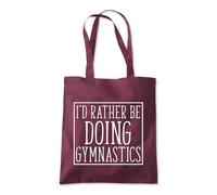 Shopagift I'd Rather be Doing Gymnastics Athlete Gymnast Tote Shopping Beach Bag 10 Litres Capacity - 42cm x 38cm