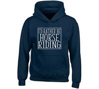 Shopagift I'd Rather be Horse Riding Kids Childrens Hooded Top Hoodie (UK, Age, 9 Years, 11 Years, Regular, Navy)