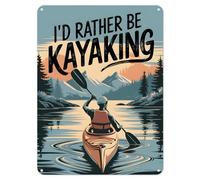 Shopagift I'd Rather Be Kayaking Metal Poster Wall Tin Sign Man Cave Shed Bar Bedroom Home Kitchen - A5