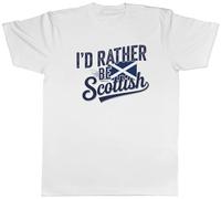 Shopagift I'd Rather be Scottish Scotland Highlands Tartan Mens T-Shirt Tee White